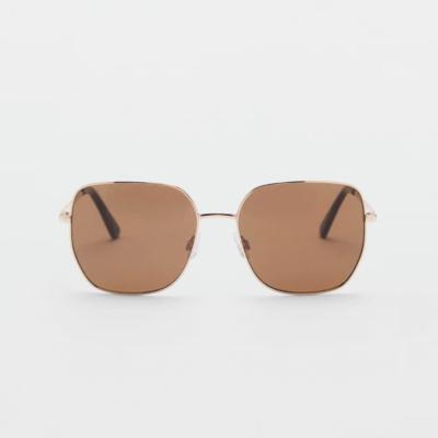 Square metallic frame sunglasses